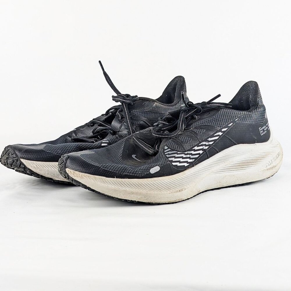 Nike Air Zoom Winflo 7 weatherized running shoes, black, mens size 10